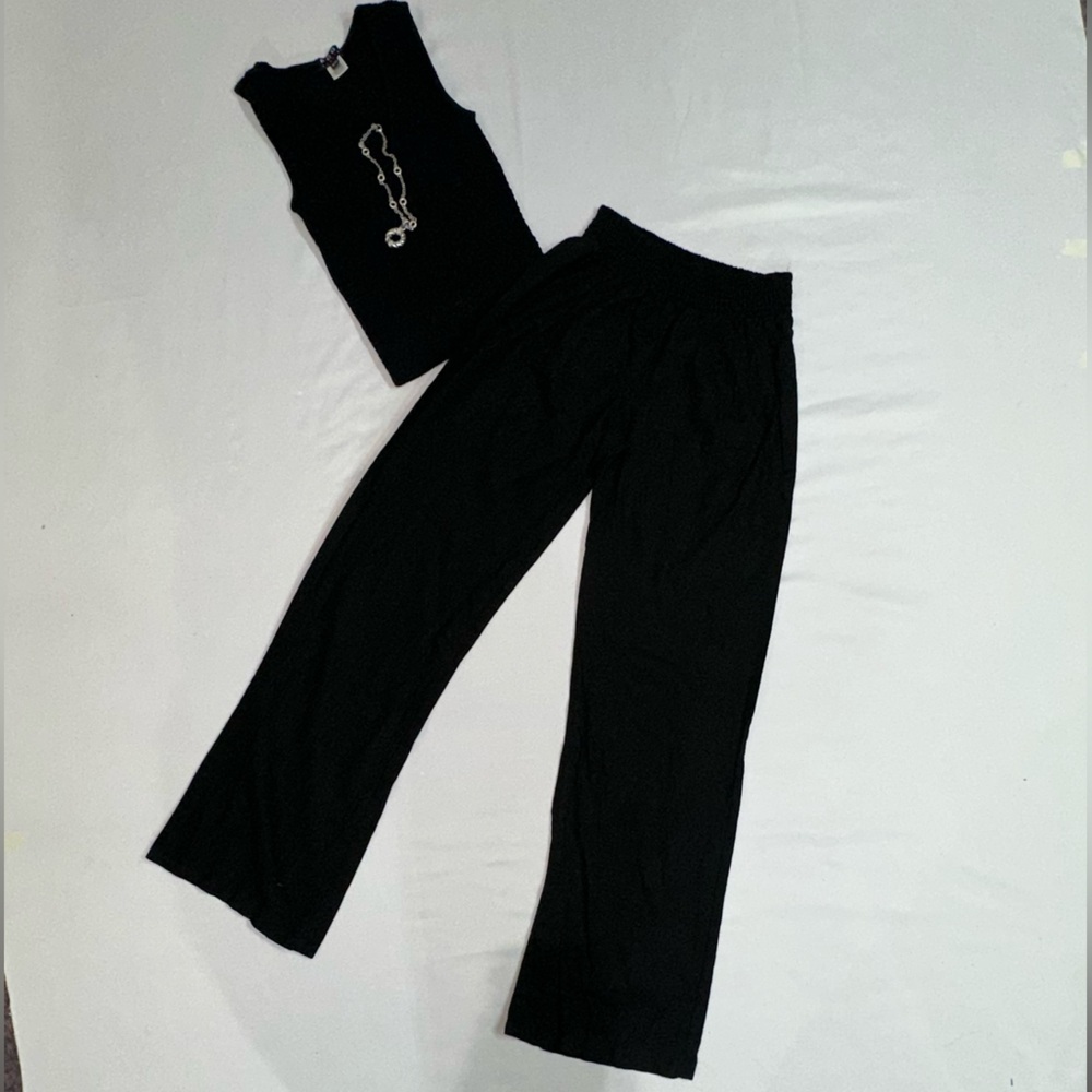 Joe Benbasset Elegant Black Wide Leg Pants